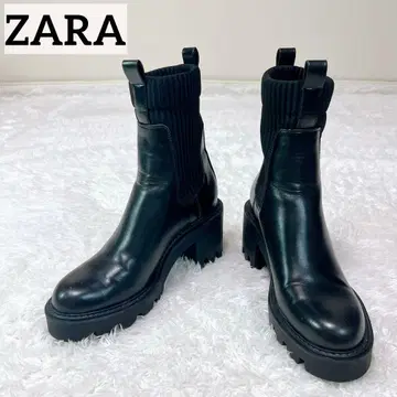 새상품급 ZARA 사이드 고어 삭스 부츠 36