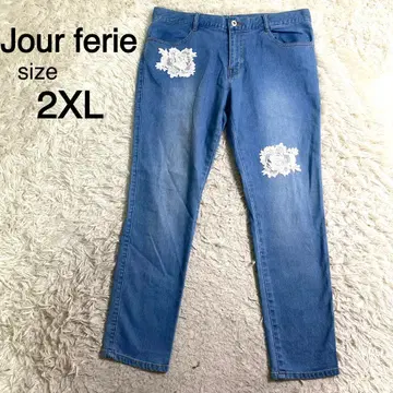 Jour ferie 장미 레이스 캐주얼 데님
