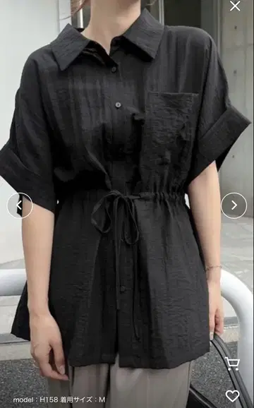 이번 시즌 andme 린넨 블렌드 2way 시어 셔츠 블라우스 블랙