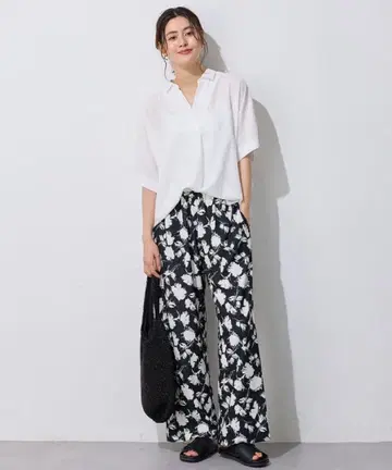 세탁기 사용 가능 / 허리밴딩 프린트 팬츠