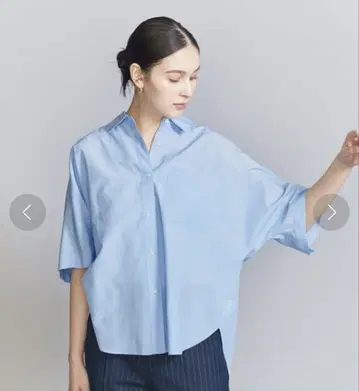 포켓 돌먼 슬리브 5부 소매 셔츠 - 워셔블 -