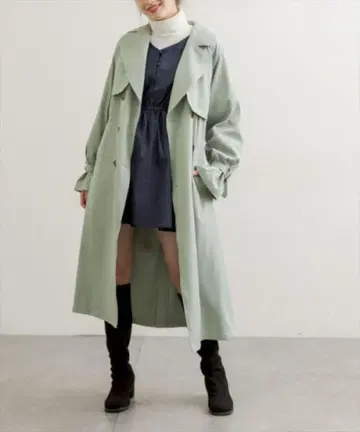 OLIVE des OLIVE basic 트렌치코트 그린 민트
