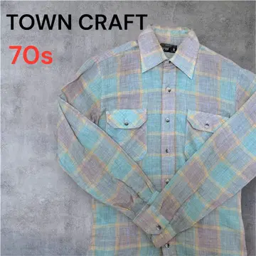 TOWNCRAFT 타운크래프트 70s 체크 셔츠 긴팔 vintage