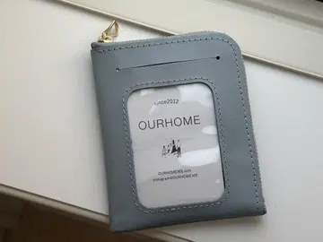 OURHOME 가죽 미니 지갑 블루 그레이