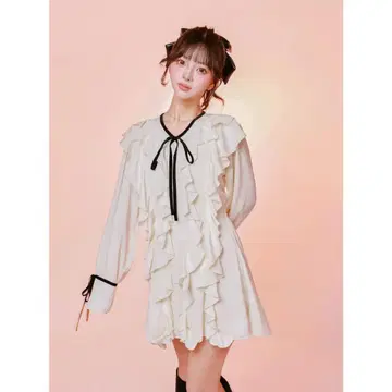 Darich 더블 프릴 미니 원피스