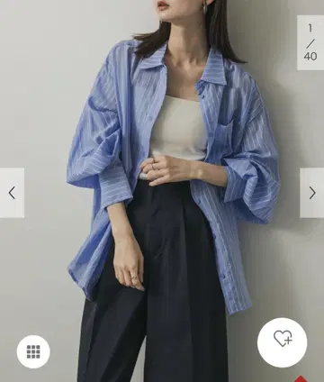 SENSE OF PLACE 턱 포켓 시어 스트라이프 셔츠