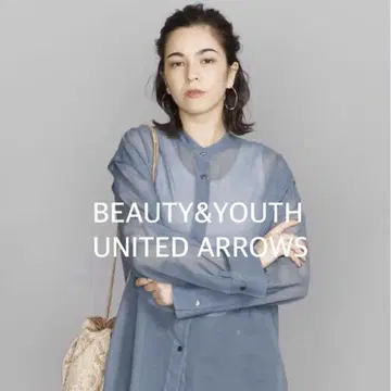 BEAUTY&YOUTH 코튼 오간자 턱 숄더 셔츠