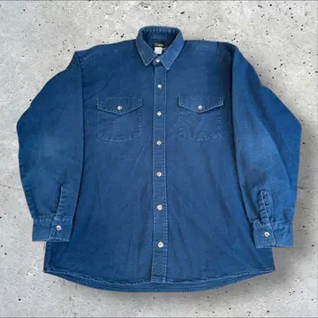 샤모어 크로스 긴팔 셔츠 남성용 L 사이즈 헤비웨이트 플란넬 셔츠 무지