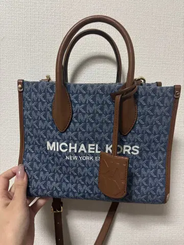 MICHAEL KORS 파랑 캔버스 숄더백