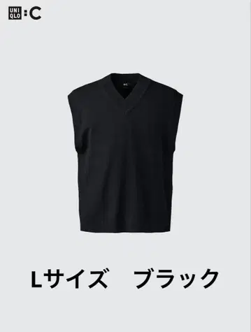 [ UNIQLO C ] [ 완판 사이즈 ] 니트 베스트 L 사이즈 블랙