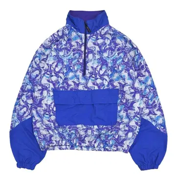 90s 빈티지 나일론 풀오버 자켓 아노락 기하학 아트