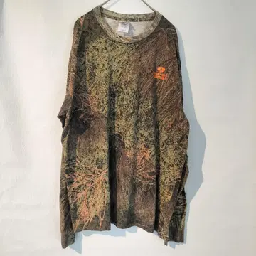 MOSSY OAK 카모플라주 남성용 롱T셔츠 사이즈 L 브라운