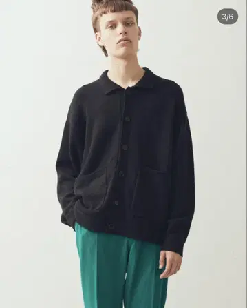 니트 가디건 자켓 L 블랙