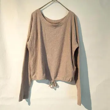 Abercrombie&Fitch 리브 니트 XS 핑크 베이지 드로 코드