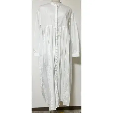 디스코드 화이트 셔츠 원피스 롱 셔츠 원피스 플리츠 긴팔