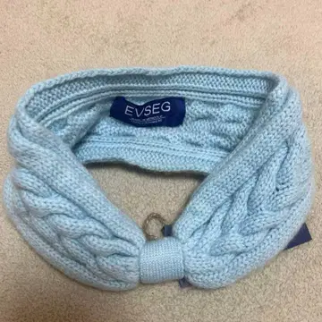 EVSEG 몽골 캐시미어 100% 헤어밴드 이어워머 블루