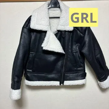 GRL 인조 모피 숏 기장 무스탕 코트