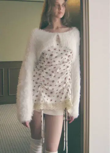 펠리큘 펠리큘 샤기 미니 가디건