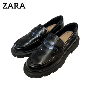 새상품급 ZARA 코인 로퍼 트랙 밑창 37