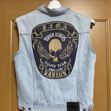 할리데이비슨 데님 자켓 베스트 바이커 아메카지 백 로고