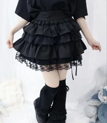 Whinny 사이코프리프리 스커트 미니 스커트 블랙