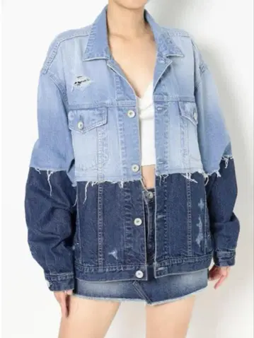 데님 그라데이션 오버 사이즈 자켓