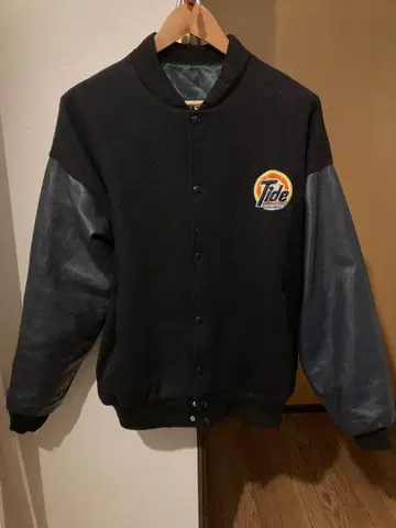 USA 제조 90년대 천연 가죽 바시티 자켓 (빈티지)