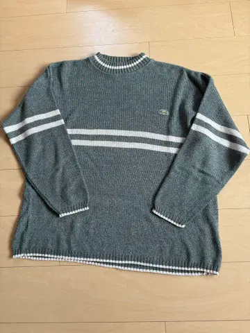 Lacoste 그레이 스트라이프 스웨터 L 사이즈 프랑스제