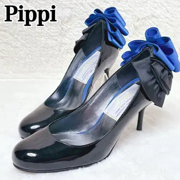 새상품급 [ Pippi ] 백리본 프릴 에나멜 펌프스 블랙