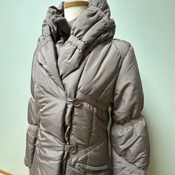폴리에스테르 퀼팅 롱 코트 여성용