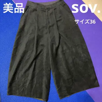 Sov. 올리브 와이드 팬츠 36