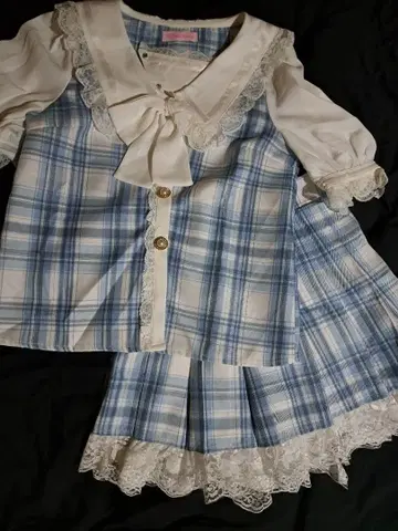 MA*RS 체크 무늬 셋업 블루 미사용