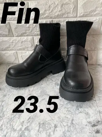 Fin 224-10-9676 23.5cm 통굽 블랙 부츠