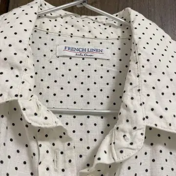 미라 오웬 FRENCH LINEN 도트 무늬 긴팔 린넨 셔츠 3회 착용