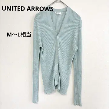 UNITED ARROWS V넥 니트 스카이블루 울100 일본제 상의