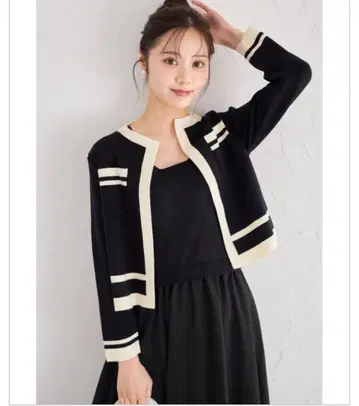 tocco 바이컬러 니트 가디건 x 도킹 니트 원피스 셋업