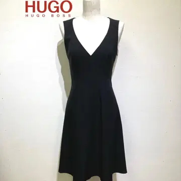 휴고 보스 블랙 슬리브리스 원피스 플레어 심플 미 실루엣
