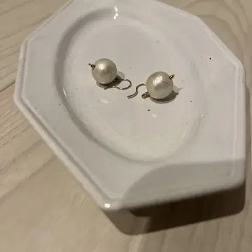agete 코튼 펄 후크 귀걸이 k10 포스트