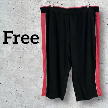 저지 라인 팬츠 블랙 레드 [ 프리 ] 하프 팬츠 빅 사이즈