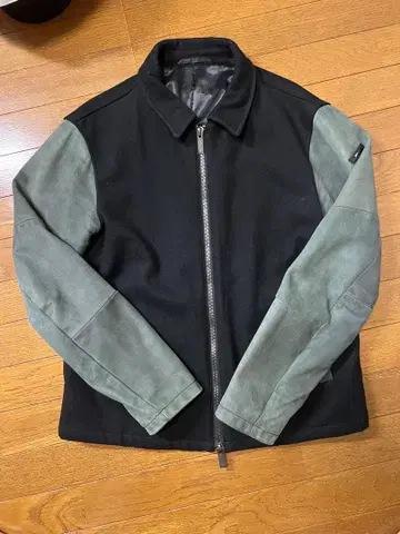 EMPORIO ARMANI 가죽 울 자켓