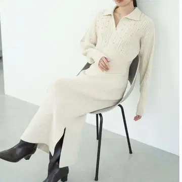새상품급 라그나문 케이블 비쥬 I라인 니트 원피스