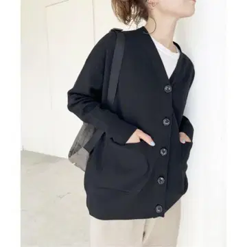 스픽앤스팬 더블 자카드 빅 가디건