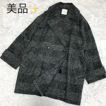 2024AW 스픽 앤 스팬 W 슬리버 체크 하프 코트