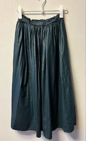스트로베리 필드 다크 그린 롱 플레어 스커트 약 75cm 기장
