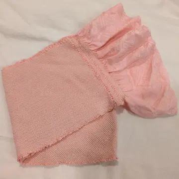 총 쥐어짠 핑크 프릴 오비 장식 천