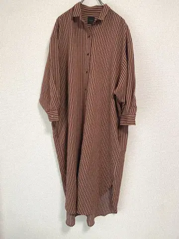 새상품급 Spick & Span 스트라이프 오버 셔츠 원피스