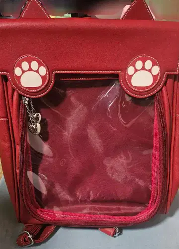 이타백 백팩 빨간색 고양이