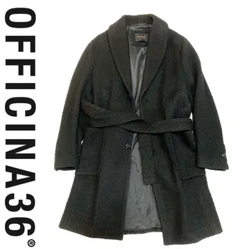 새상품 8.4만 OFFICINA36 벨티드 코트 니트 자카드 울