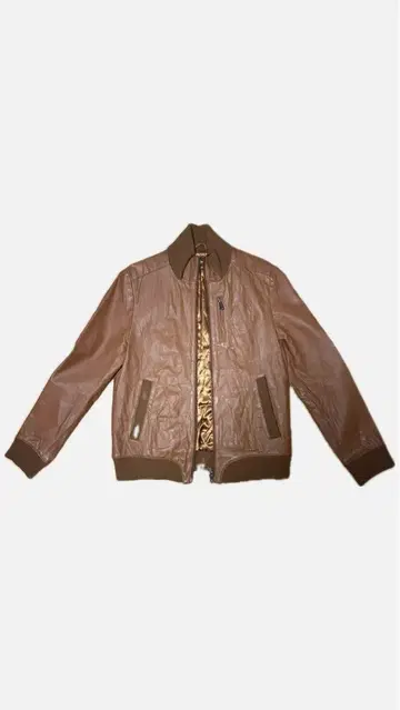 돈피 가죽 자켓 브라운 슬림 실루엣 구제 의류 아메카지