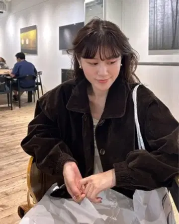 nugu 스웨이드 클래식 점퍼 블루종